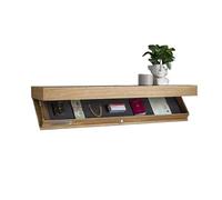 AYKNINGD Meuble Plus Tiroir Secret Étagère avec Compartiment Armoire Murale Minimaliste Moderne de Rangement dissimulée Flottante(Wood Color)