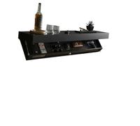 AYKNINGD Meuble Plus Tiroir Secret Support à récurer for Vaisselle Étagère Design avec Compartiment Secret Flottante dissimulée caché Montage Mural(Black)