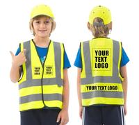 AYKRM 11 Couleurs gilet jaune enfant personnalisable LOGO Gilet de sécurité pour enfants réfléchissant haute visibilité personnalisé