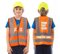 AYKRM 11 Couleurs gilet jaune enfant personnalisable LOGO Gilet de sécurité pour enfants réfléchissant haute visibilité personnalisé