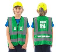 AYKRM 11 Couleurs gilet Vert enfant 6-9 ans personnalisable LOGO Gilet de sécurité pour enfants réfléchissant haute visibilité personnalisé