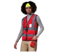 AYKRM Gilet de sécurité femme Fermeture à glissière avec poches Gilet de signalisation réfléchissant haute visibilité fluorescent femme