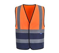 AYKRM Gilet De Sécurité Orange Petit - Réfléchissant Haute Visibilité De Signalisation Pour Le Travail