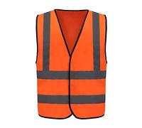 AYKRM Gilet de Sécurité Réfléchissant Haute Visibilité Gilet de Travail Orange XS