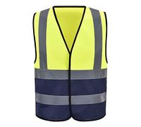 AYKRM Gilet De Signalisation Gilet De SéCurité Haute Visibilité Gilet Jaune & Marine - Unisexe