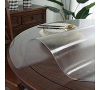 AYLFBFU 32cm Nappe Givré Transparente Ronde, Imperméable, Réutilisable, Personnalisable, Plaque PVC Transparent, Rouleau PVC Transparent pour Table Basse/Table à Manger, Matt 1mm