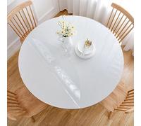 AYLFBFU Nappe Ronde Blanche Transparente 30cm, Étanche, Conception Biseautée à 65 °, Nappe Toile Cirée Nappe Transparente épaisse 3mm Idéal pour Les Cuisines et Les Salles à Manger, Transparent 3mm