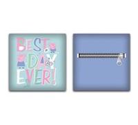 AYMAX Coussin en Peluche avec poche Peppa Pig - Best Day Ever ! - Bleu 35x35 cm Bleu