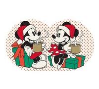 AYMAX Coussin Forme Mickey et Minnie Noël - 40x40cm Multicolors