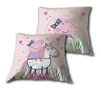 AYMAX Coussin Peppa Pig - Licorne - Blanc et Rose 35x35 cm Blanc G