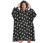 Aymax, Couverture Sweat Poncho Adulte Jack Skellington Disney | Flanelle Noir Capuche Sherpa