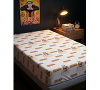 Aymax, Drap Housse Naruto Classique 90x200cm + 25cm - All-Over Logo Naruto - 100% Coton - Licence Officielle