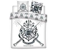 Aymax, Harry Potter Parure de Lit 2 Personnes, Housse de Couette 240x220 cm + 2 Taies d'oreiller 65x65 cm, 3 Pièces, Polycoton