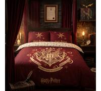 Aymax, Housse Couette Harry Potter Poudlard 200x200cm + 2 Taies 63x63cm - Réversible - 100% Polyester - Licence Officielle