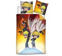 Aymax - Parure de lit Naruto et Minato Namikaze - Housse 140x200 cm + Taie 63x63 cm - 100% microfibre