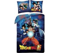 Aymax Parure de lit 90 cm Dragon Ball Super : housse de couette réversible et taie d'oreiller en polyester 100% certifiée Oeko-Tex Standard 100