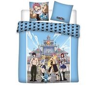 Aymax Parure de lit double Fairy Tail - Housse 240x220 cm + 2 taies 63x63 cm - 100% microfibre