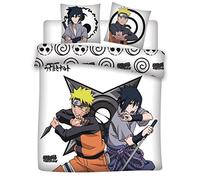 Aymax Parure de Lit Double Naruto et Sasuke, Housse de Couette 240x220 cm + 2 Taies d'oreiller, 100% Microfibre