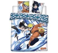 Aymax Parure de Lit Double Naruto Fight, 2 Personnes, Housse de Couette Réversible 240x220 cm + 2 Taies d'oreiller 65x65 cm, Polycoton