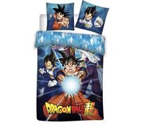 Aymax, Parure de lit Dragon Ball Z en Polyester, Housse de Couette Dagon Ball Z 140x200cm + taie d Oreiller 63x63cm. Parure réversible Dragon Ball Z