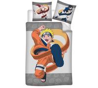 Parure de Lit Naruto 100% Coton, Housse de Couette 140x200 cm pour Lit 1 Personne avec Taie d'oreiller Assortie 65x65 cm