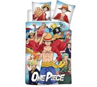 Parure de Lit One Piece Réversible, 100% Coton, Housse de Couette 140x200 cm + Taie d'oreiller 65x65 cm