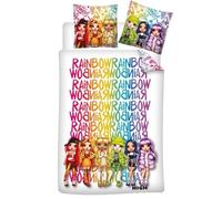 Aymax! Parure de lit Rainbow High Réversible – 1 personne – 140x200 cm + Taie 65x65 cm – Polycoton