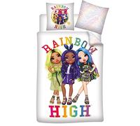 Aymax Parure de Lit Rainbow High Réversible, Housse de Couette 140x200 cm + Taie d'oreiller 63x63 cm