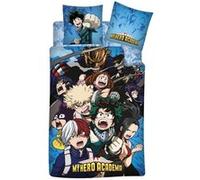 My Hero Academia Parure de lit 3 Pièces 100% Coton - Housse de Couette 140x200 cm + Taie d'oreiller 65x65 cm + Drap-Housse Assorti 90x190 cm…