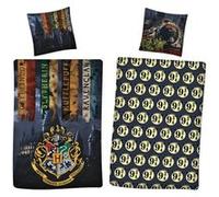 AYMAX Parure de lit réversible Harry Potter - Blason Hogwarts - Gryffondor, Serpentard, Poufsouffle, Serdaigle - 140 cm x 200 cm Multicolors G