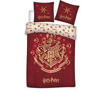 Aymax! Parure de lit réversible Harry Potter Les 4 Maisons Rouge 140 x 200 cm