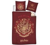 Parure de Lit Harry Potter 1 Personne, Housse de Couette Poudlard Réversible 140x200 cm + Taie d'oreiller 65x65 cm