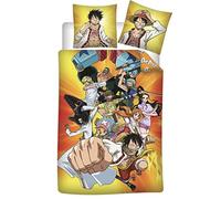 Aymax Parure de Lit Réversible One Piece, Housse de Couette 140x200 cm + Taie d'oreiller 65x65cm, 100% Coton, Jaune