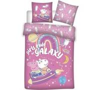 AYMAX Parure de lit réversible Peppa Pig - -Girls Rule the Galaxy- - 140 cm x 200 cm Multicolors