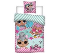 LOL SURPRISE - Parure de Lit Enfant Coton Bio, Housse de couette 140x200 cm, une Taie d’oreiller 65x65 cm
