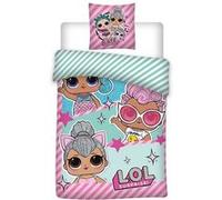 AYMAX Parure de lit réversible Poupées LOL Surprise - 3 Poupées - 155 cm x 200 cm Multicolors G