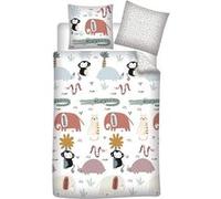 AYMAX Parure de lit réversible Safari - Blanche - 140 cm x 200 cm Multicolors G