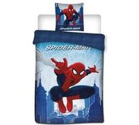 Parure de Lit Spiderman Web 1 Personne, Housse de Couette 140x200 cm + Taie d'oreiller 65x65 cm, Polycoton