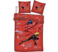 AYMAX Parure de lit simple- Miraculous - Marinette et Adrien a l'attaque - 140 cm x 200 cm Multicolors G