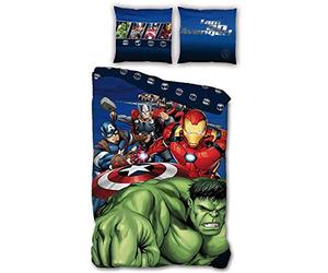 Aymax Parure de lit Simple - Tous Les Membres Avengers - Marvel - 140 cm x 200 cm