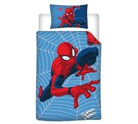 Aymax Parure de Lit Spiderman en Coton, 100% Coton, Housse de Couette Réversible 160x210 cm + Taie d'oreiller 65x100 cm