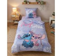Aymax Parure de Lit Stitch et Angel 1 Personne, Housse de Couette Réversible 140x200 cm + Taie d'oreiller 65x65 cm, Polycoton