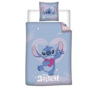 Aymax Parure de Lit Stitch pour Enfant, 1 Personne, Housse de Couette 140x200 cm + Taie d'oreiller 65x65 cm, Polycoton