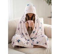 Aymax Couverture à capuche en flanelle Lilo et Stitch 120x150 cm