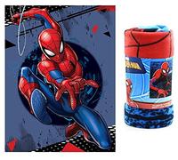 AYMAX Plaid Polaire Spiderman Lance Toiles sur Fond Bleu 100x140cm