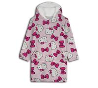 Aymax Pull Plaid Hello Kitty Adulte, Plaid à Manches Longues Oversize en Flanelle Douce Capuche avec Sherpa. Taille Unique Ado/Adulte