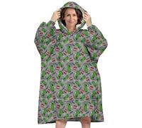 Aymax pull plaid Minecraft Adulte, Plaid à manches longues oversize en flanelle douce capuche avec sherpa. Taille unique Ado/Adulte