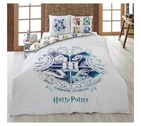 AYMAX S.P.R.L. Ensemble de Parure de lit, au Motif de Harry Potter, 100% Coton, Housse de Couette de200 x 200 cm avec 2 taies d'oreiller de 65 x 65 cm Beige