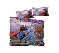 AYMAX S.P.R.L. Frozen 2 Parure de lit pour Enfant avec Housse de Couette 140 x 200 cm + taie d'oreiller 63 x 63 cm