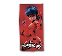 AYMAX S.P.R.L Ladybug Miraculous Serviette de Plage en éponge de Coton 70 x 140 cm